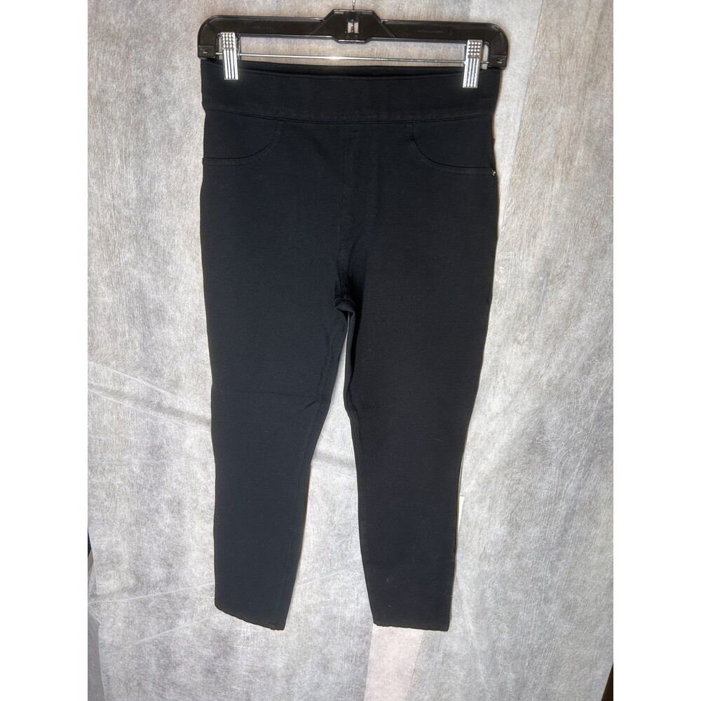 Spanx Women's Size Medium Black Stretch Pull On On The Go Slim Straight Pants
